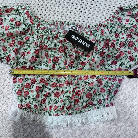 NEW WOMENS BATSHEVA MEDIUM Floral Off-Shoulder Top - Picture 5 of 13